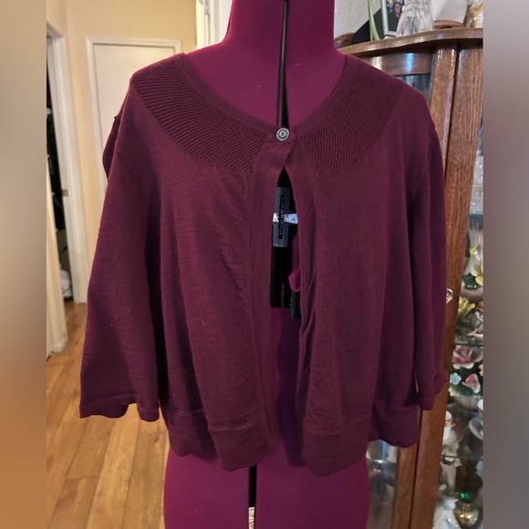 Banana Republic Sweaters - Banana Republic Burgundy Crop Style Sweater. Center Silver Button Closure.